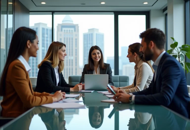 Equipe de professionnels multiculturels en réunion de travail